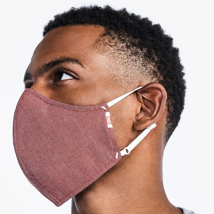 The Wake Up & Fight Mask 3 Pack - Red Oxford - Image 4
